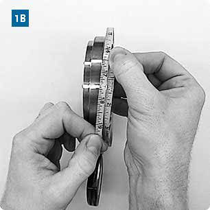 Measuring the outside flange diameter using a Tape Rule or Pi Tape Rule